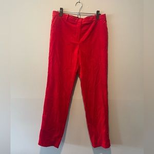 Theory red velvet pants size M